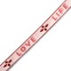 Ribbon text "love life" Pink-Warm Red